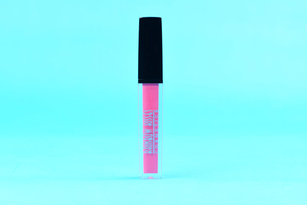 ROSE KISS, Lip Gloss,Rainbow Kisses Cosmetics, bold, highly pigmented , gluten free, paraben free